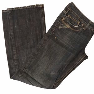 Dark wash wide leg jeans